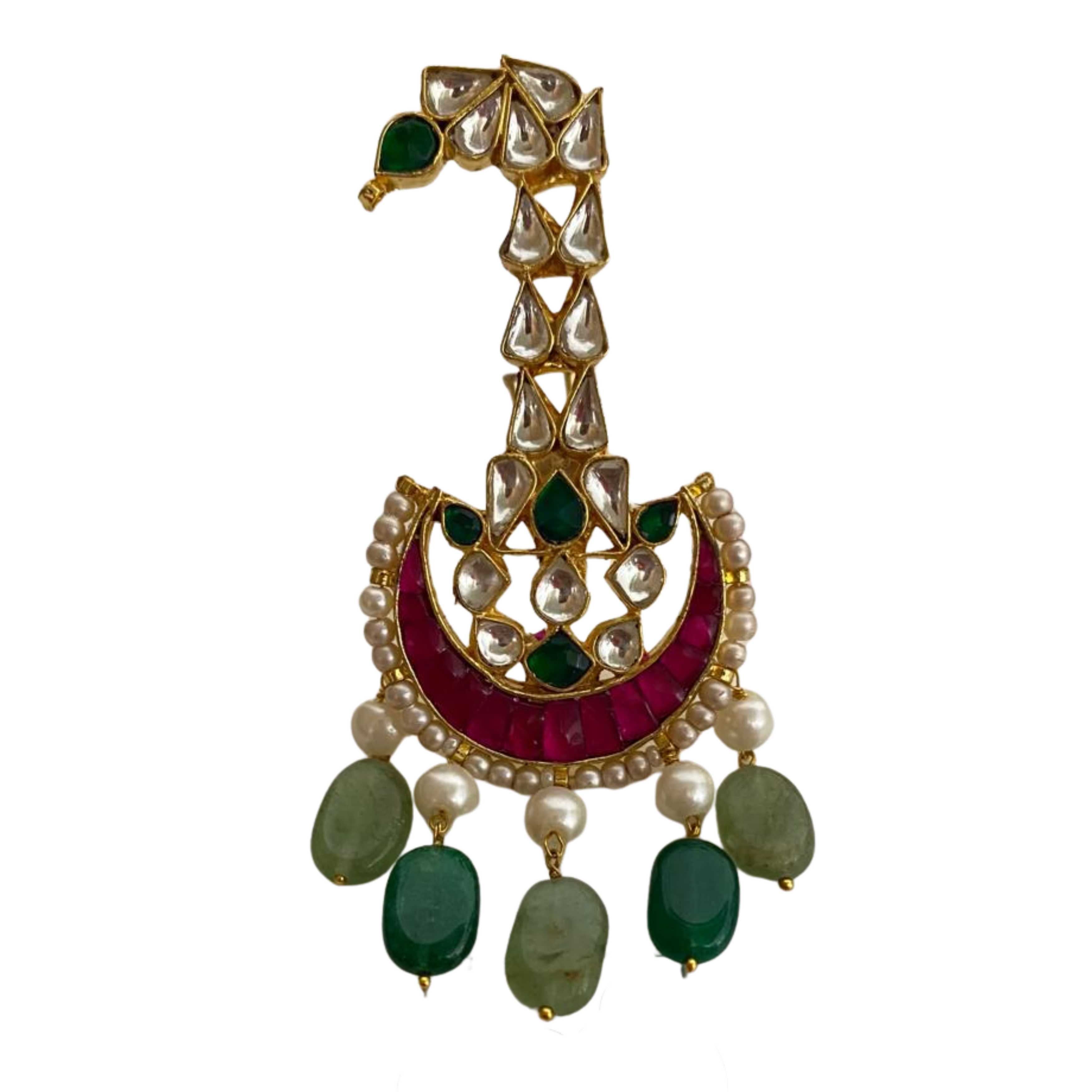 9rock The Emerald Crest Kundan Kalgi - kundan Jewellery