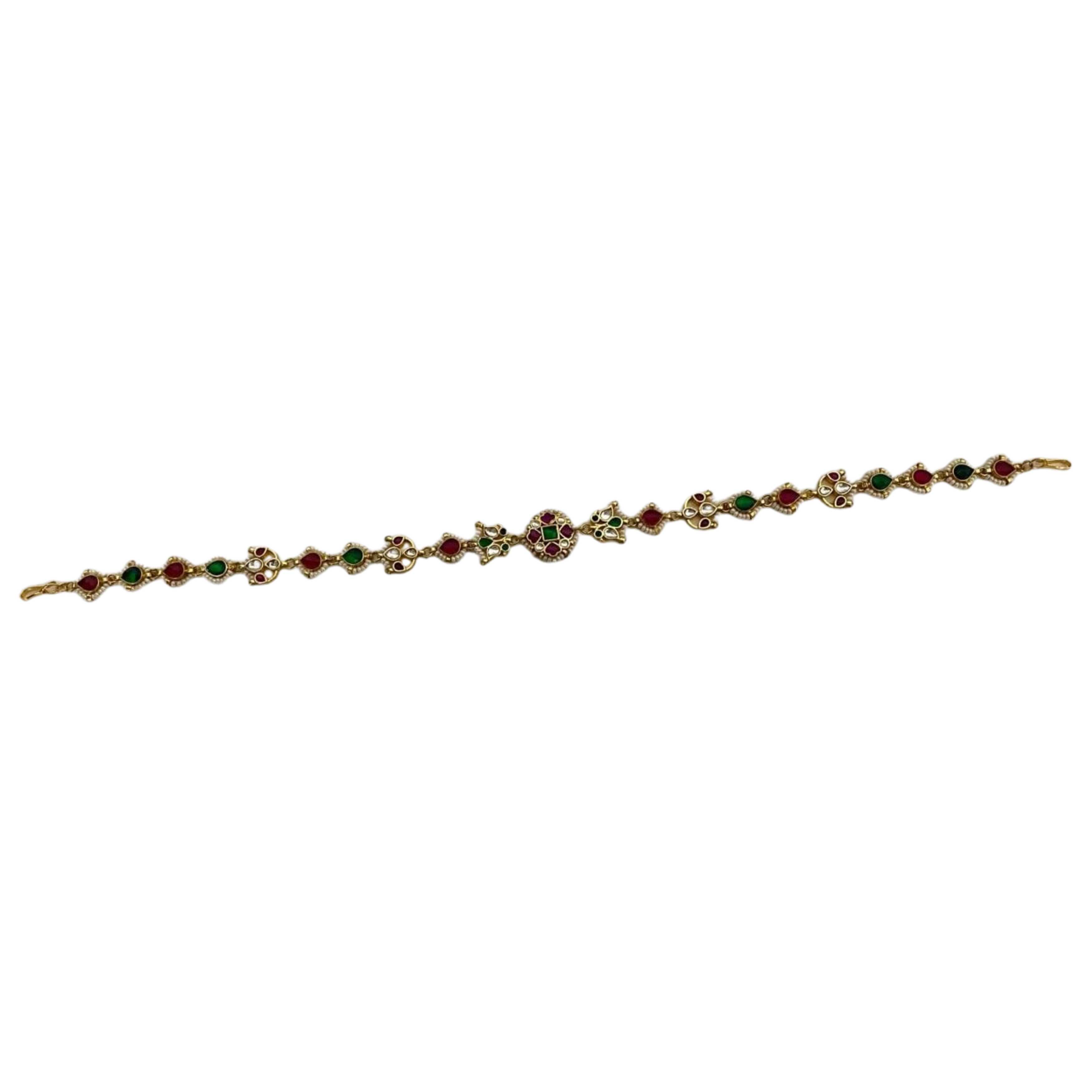 9rock The Emerald Ruby Kundan Mathapatti - kundan Jewellery