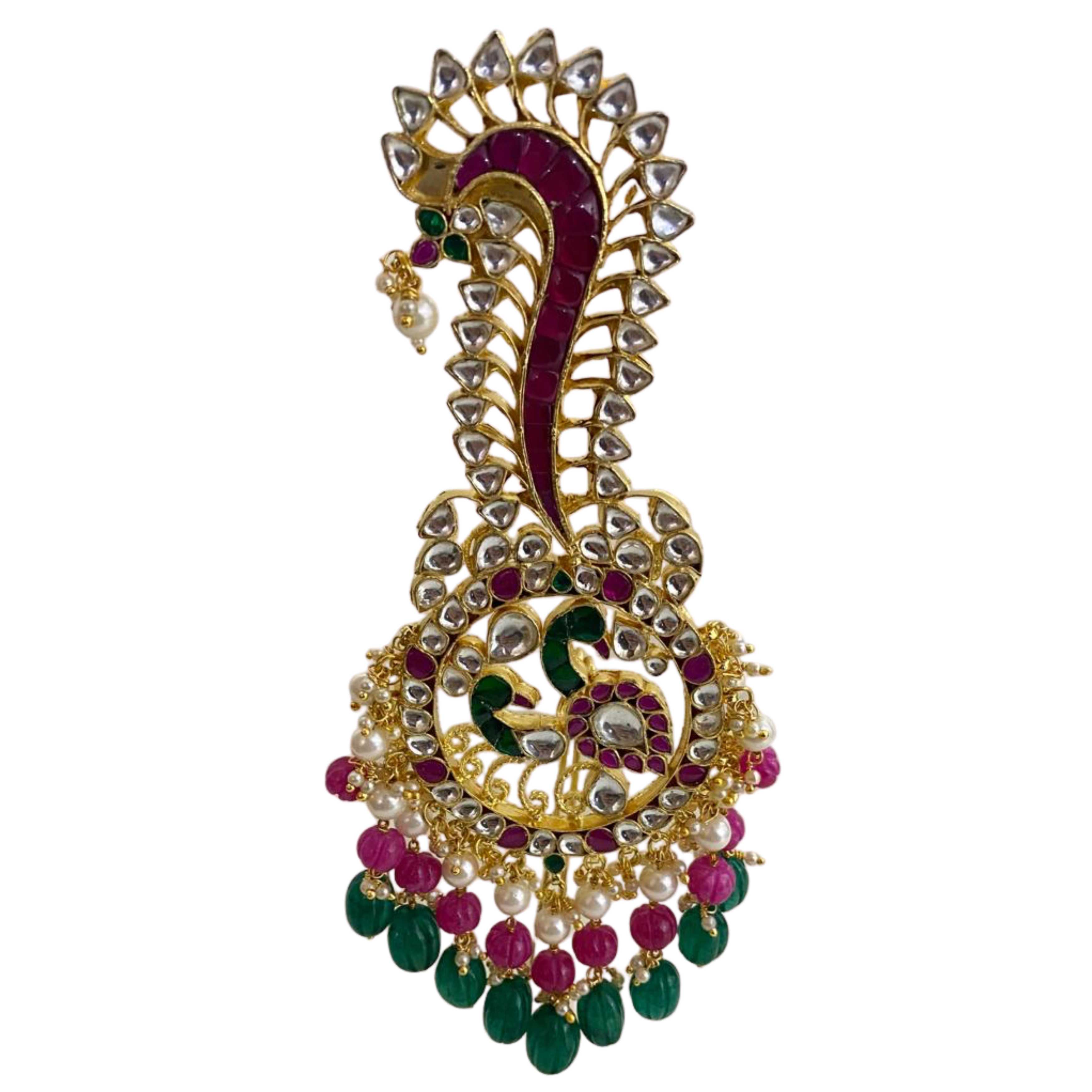 9rock The Royal Peacock Kundan Kalgi - kundan Jewellery