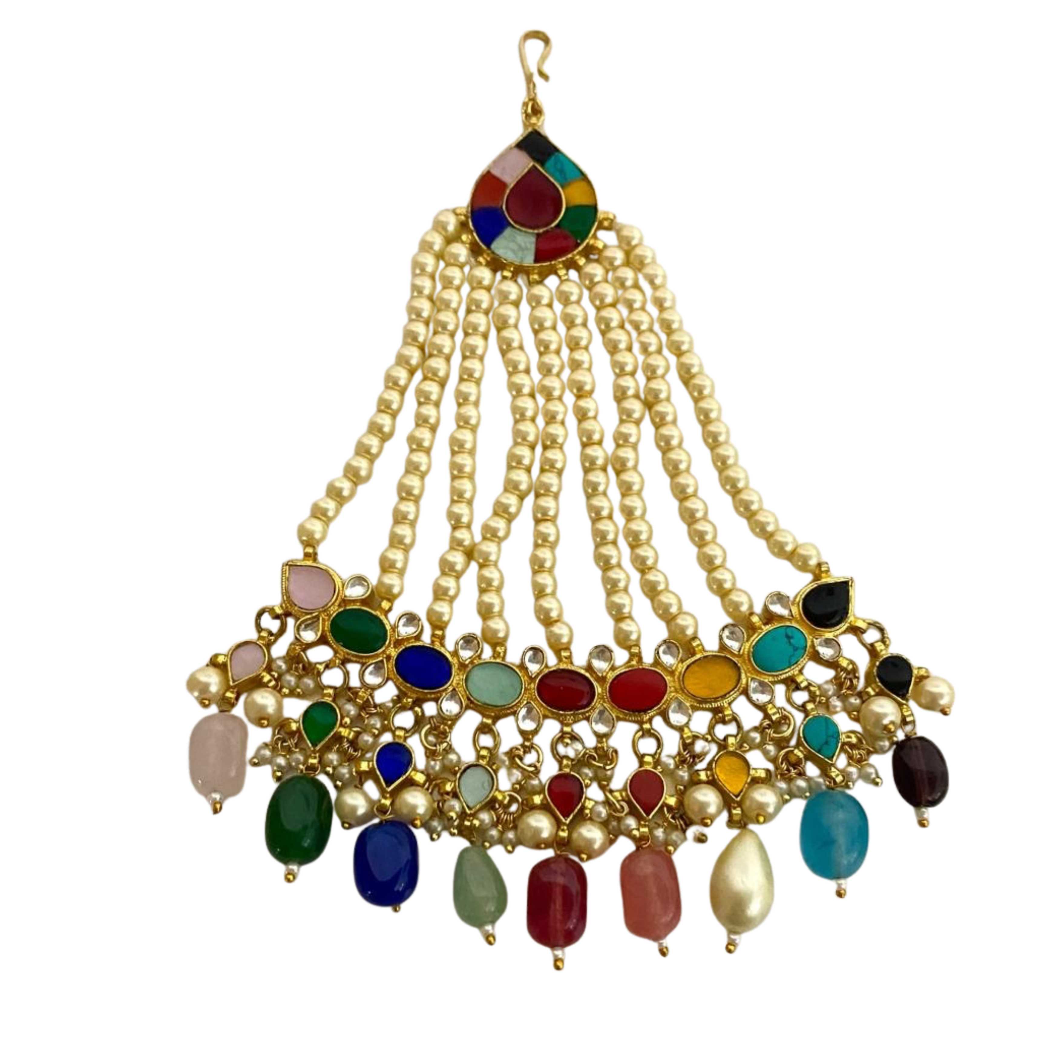 9rock The Multicolored Gemstone Kundan Pasa - kundan Jewellery