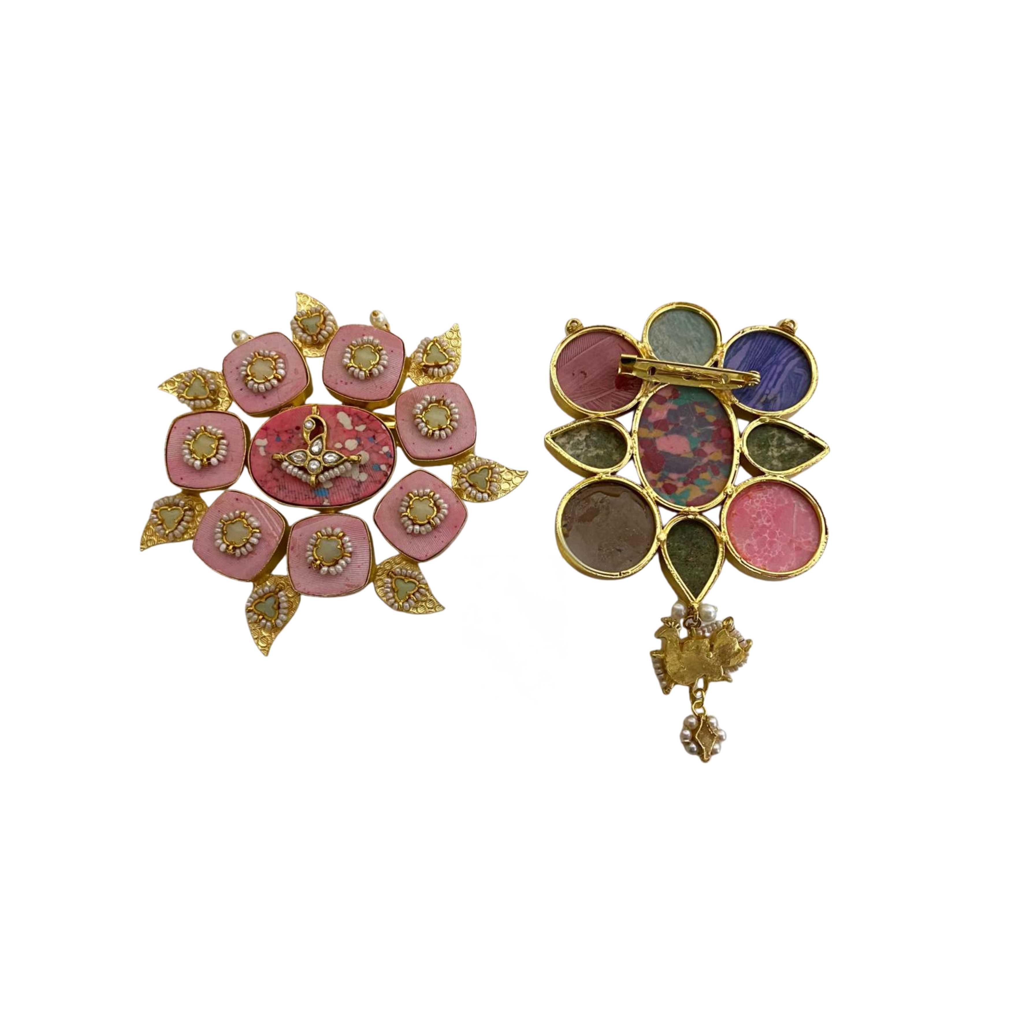 9rock The Kundan Blossom Gender Neutral Brooch - kundan Jewellery