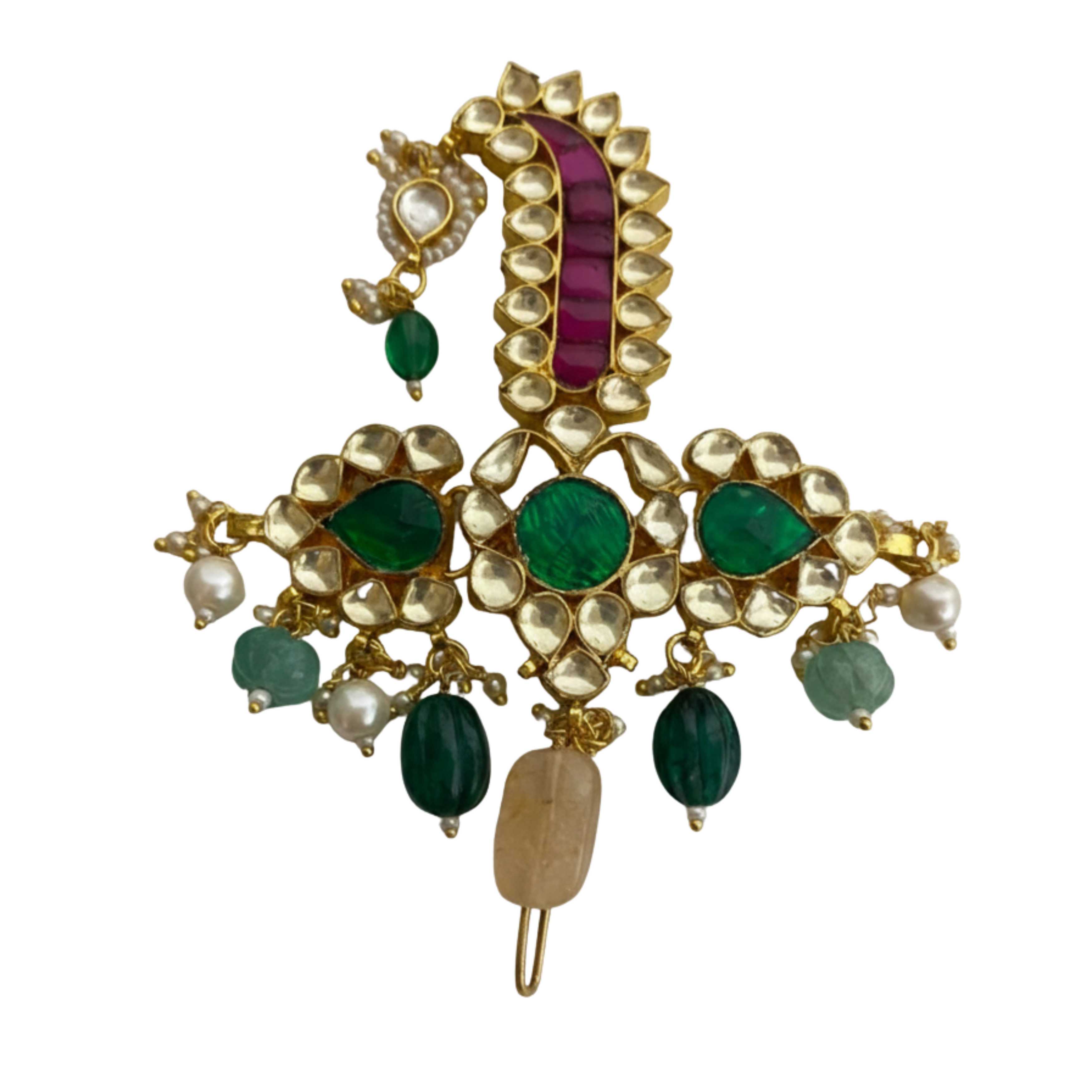 9rock The Regal Emerald Kalgi - kundan Jewellery