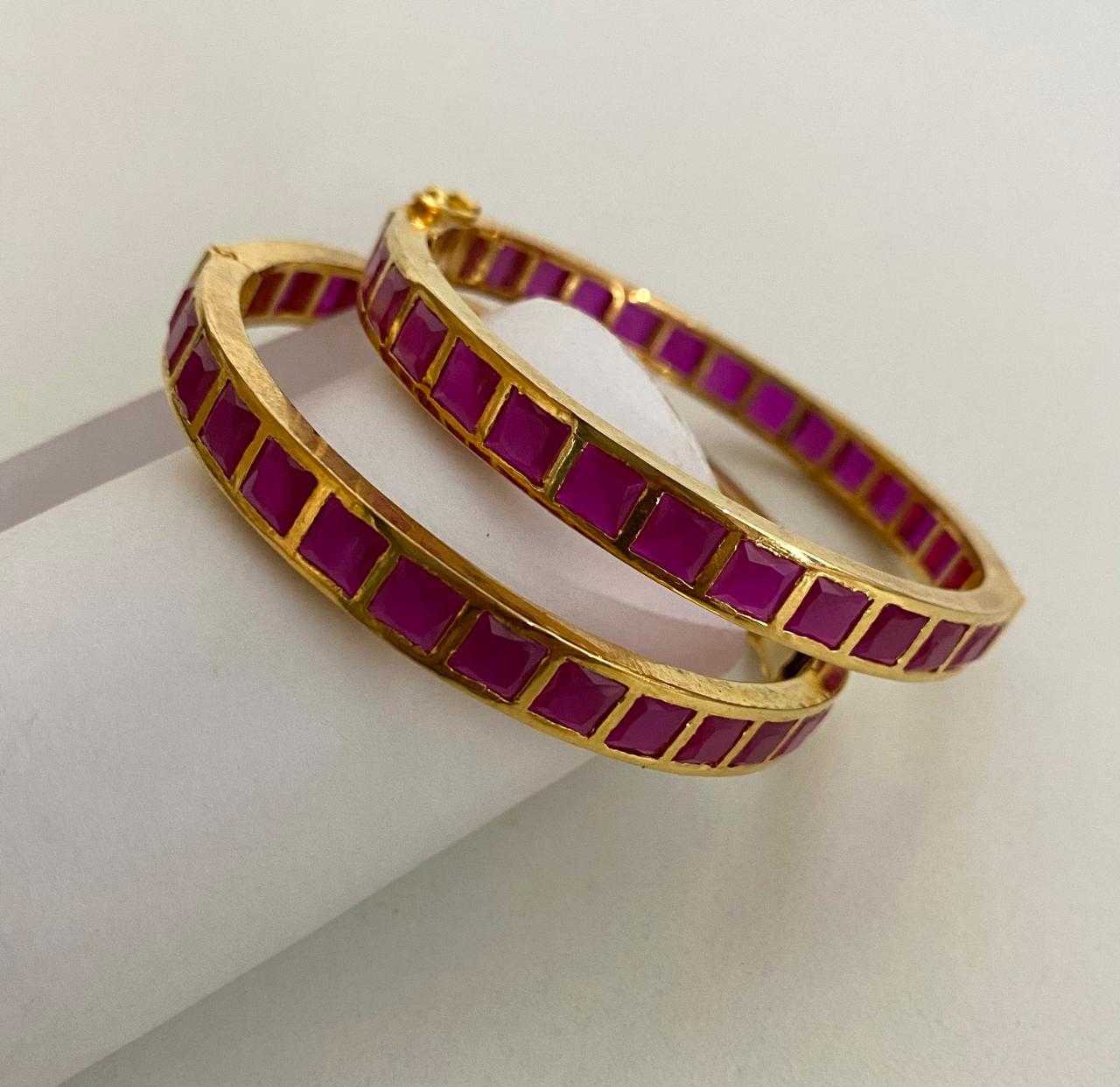 9rock The Ruby Lattice Pure Silver Bangles - pure silver Jewellery