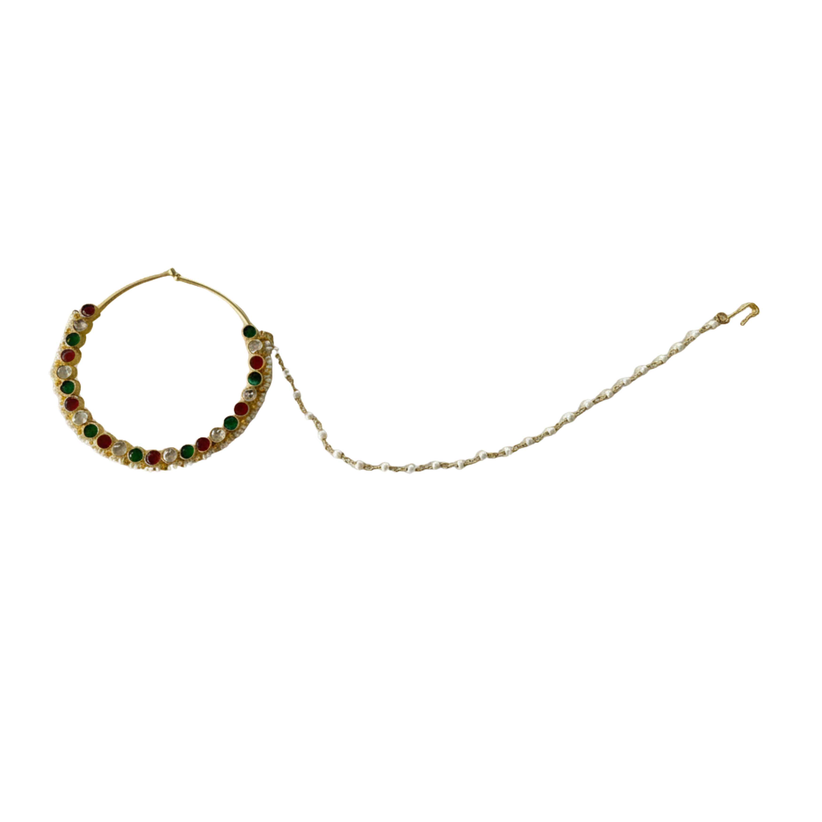 9rock Kundan Nose Accessory Set - kundan Jewellery