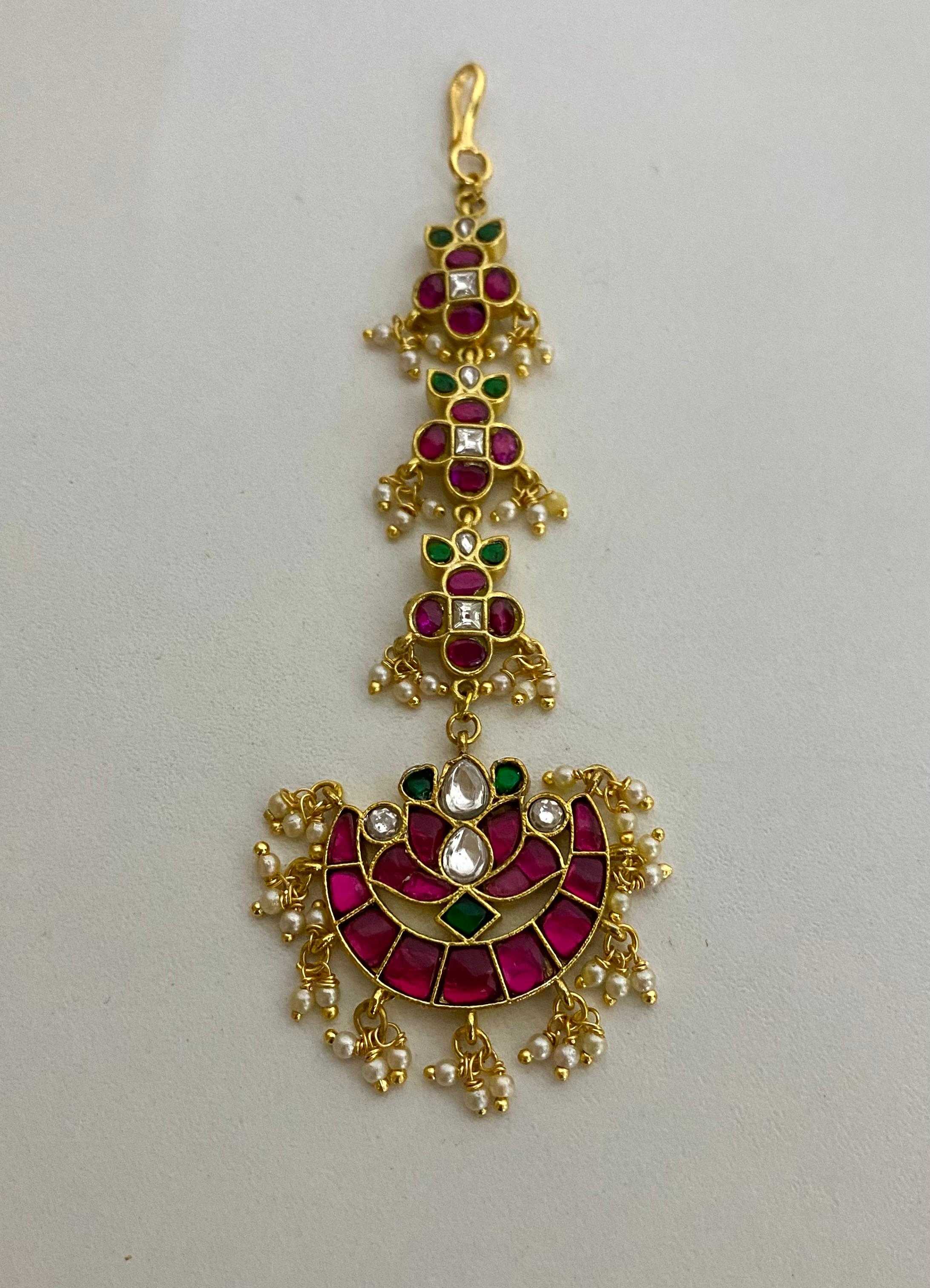 9rock The Royal Ruby Kundan Tika - kundan Jewellery