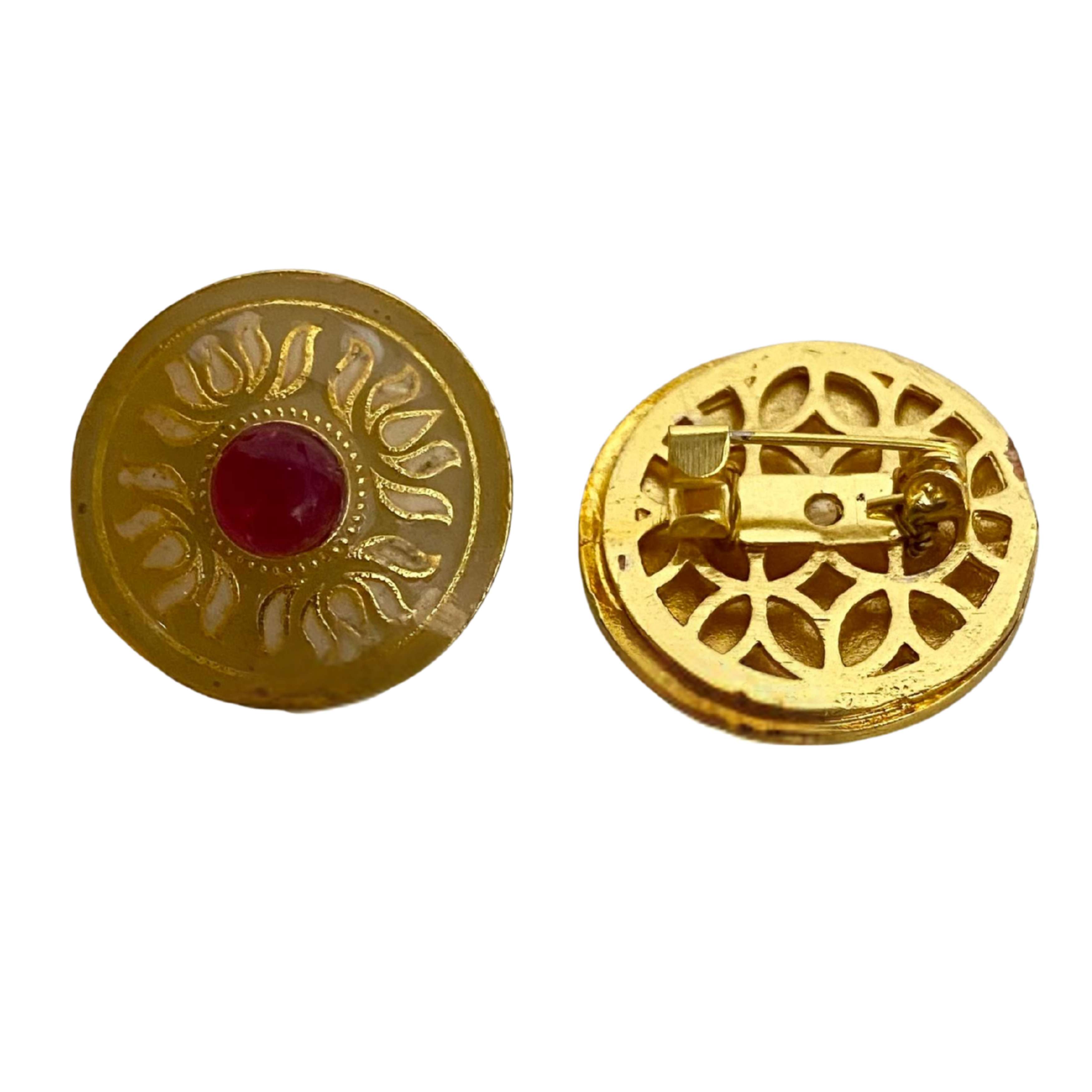 9rock The Sunburst Ruby Gender Neutral Brooch - fusion Jewellery