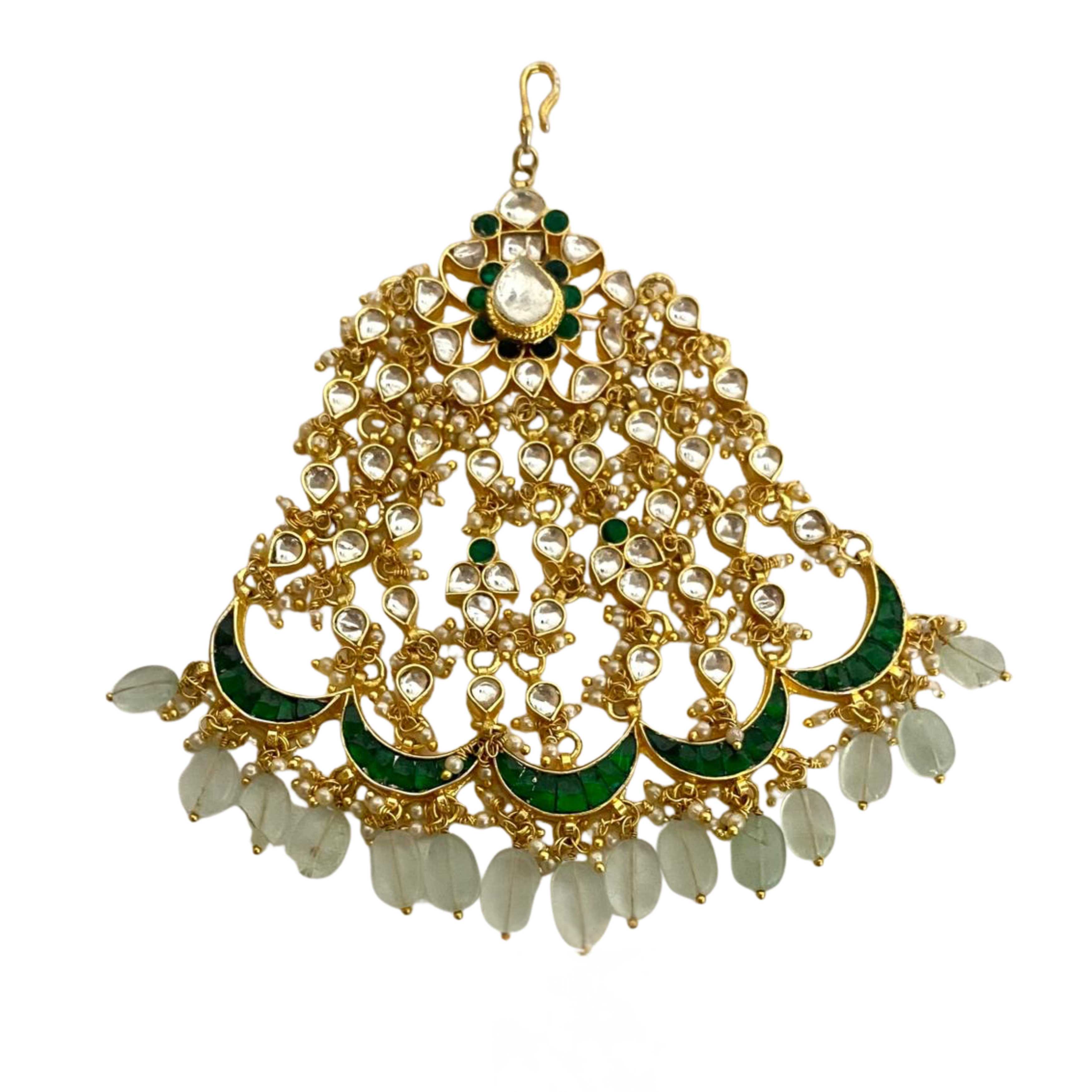 9rock The Emerald Crescent Kundan Pasa - kundan Jewellery