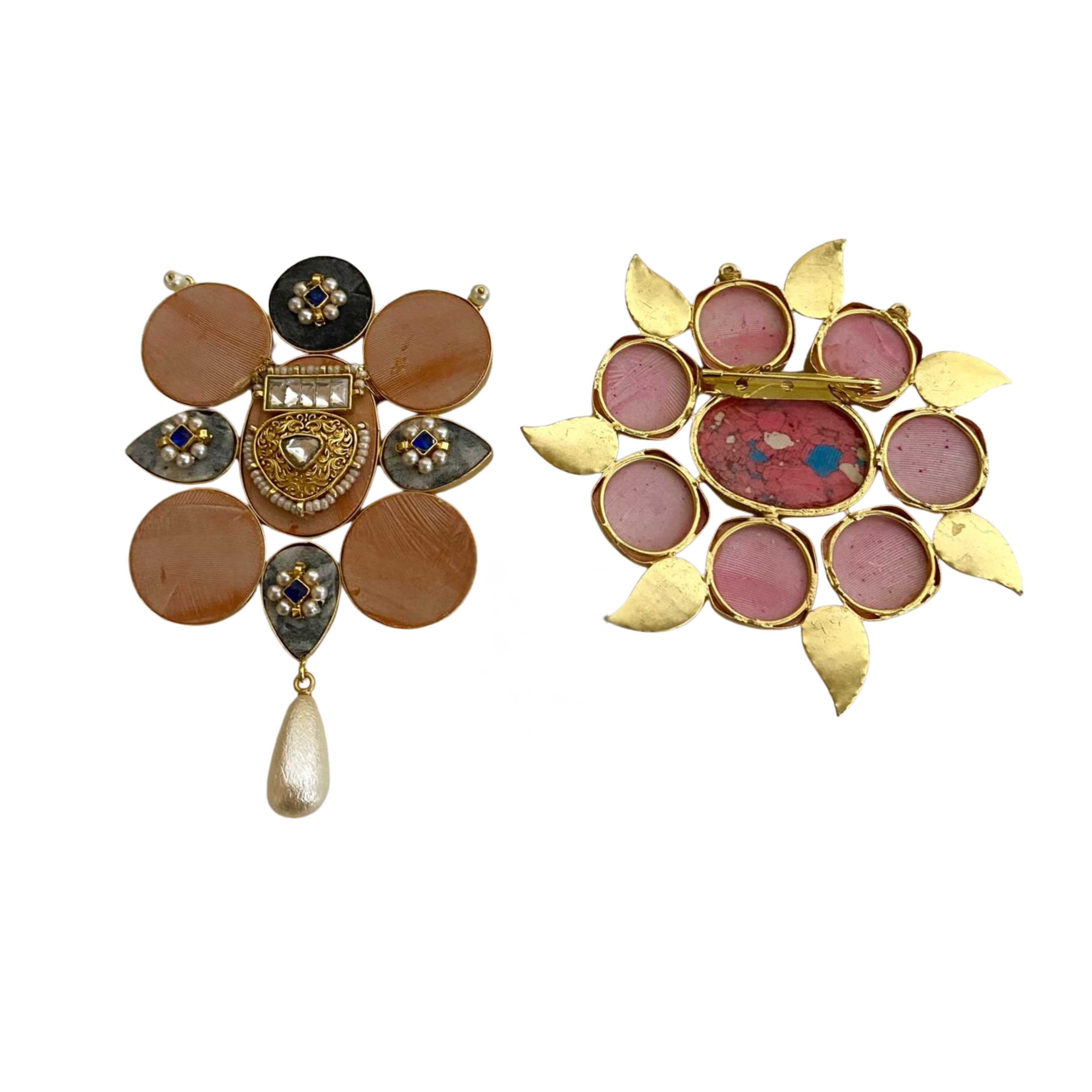 9rock Kundan Gender Neutral Brooch - kundan Jewellery