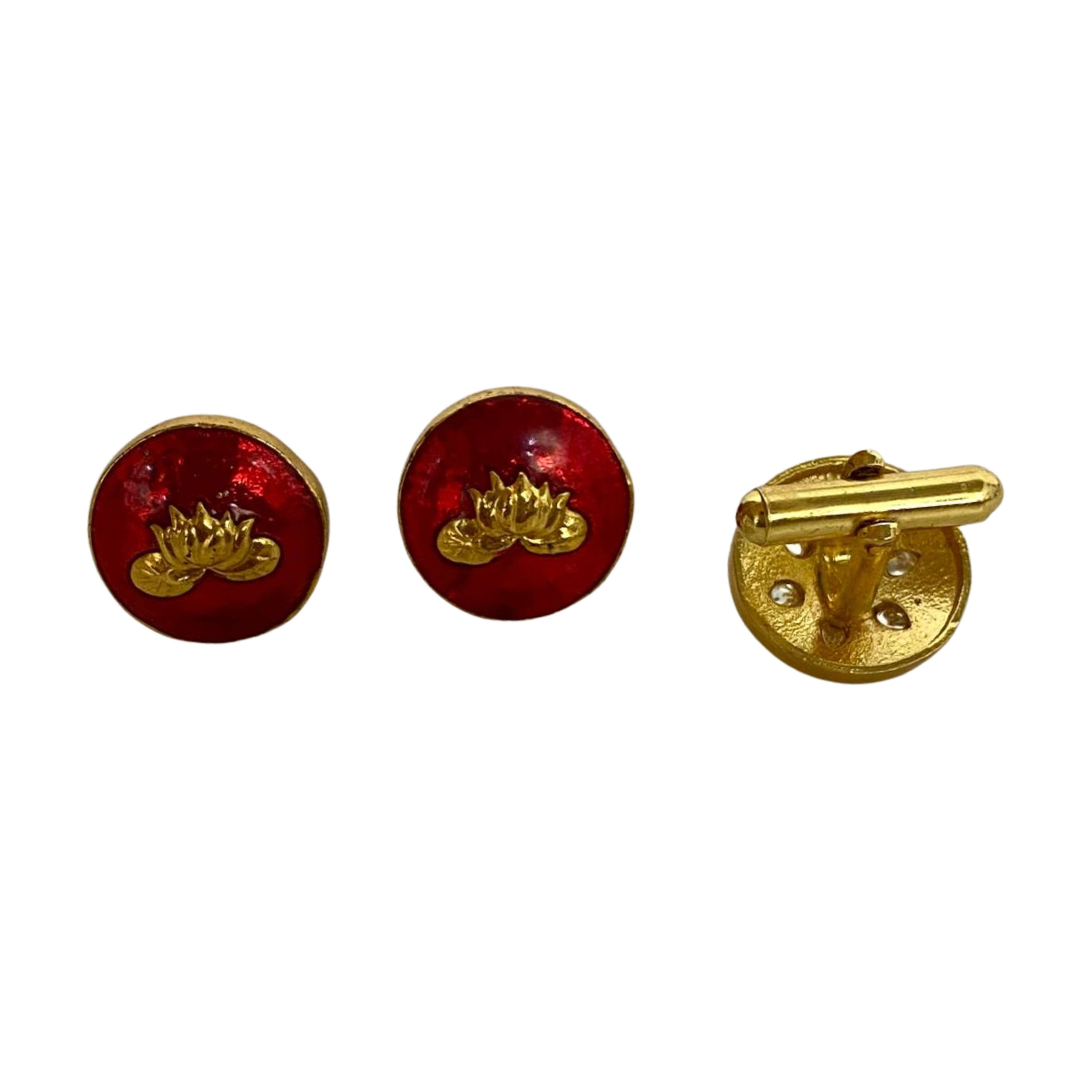 9rock Lotus Bloom Red Fusion Cufflinks - fusion Jewellery