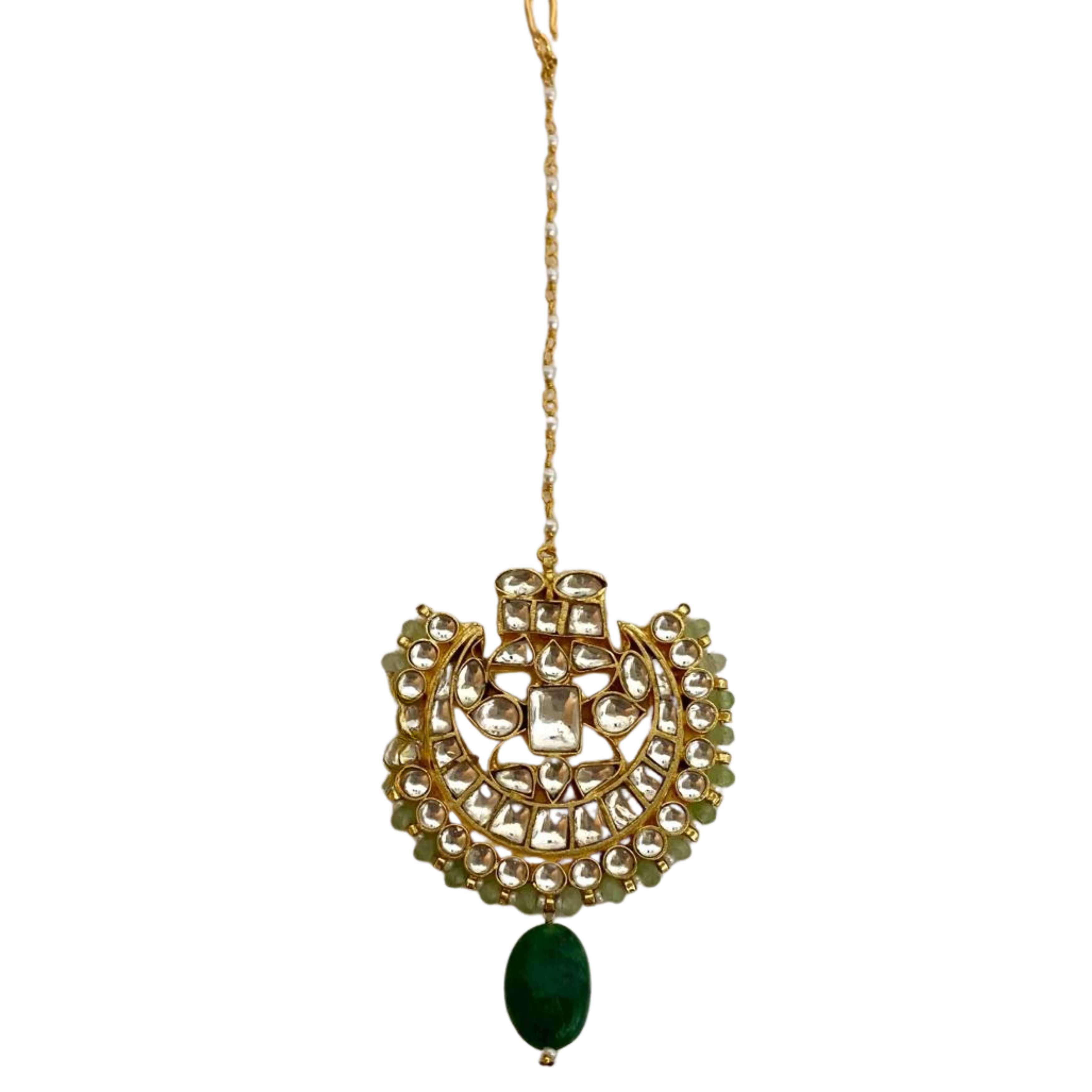 9rock The Celestial Crescent Kundan Tika - kundan Jewellery