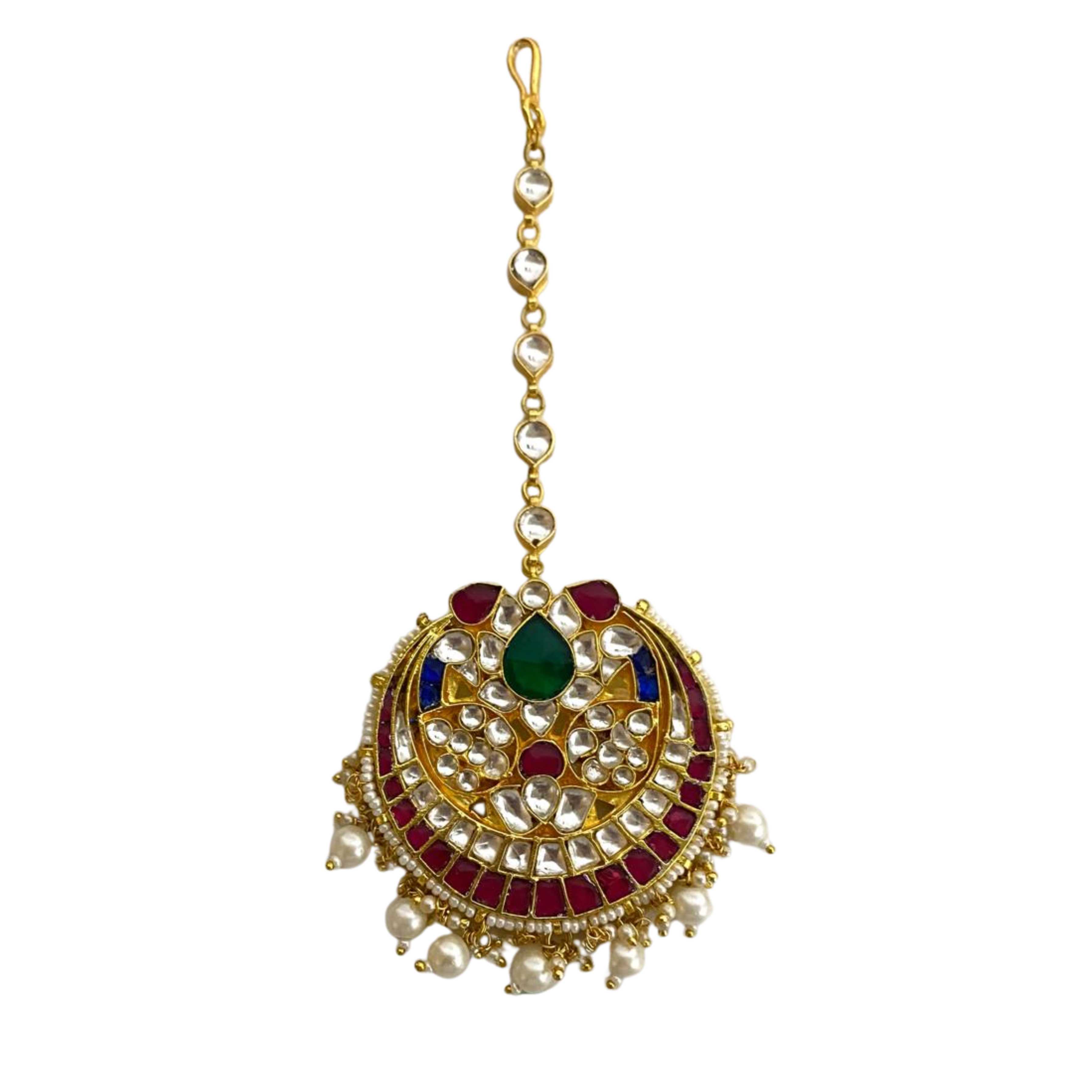9rock The Multi-color Peacock Kundan Tika - kundan Jewellery