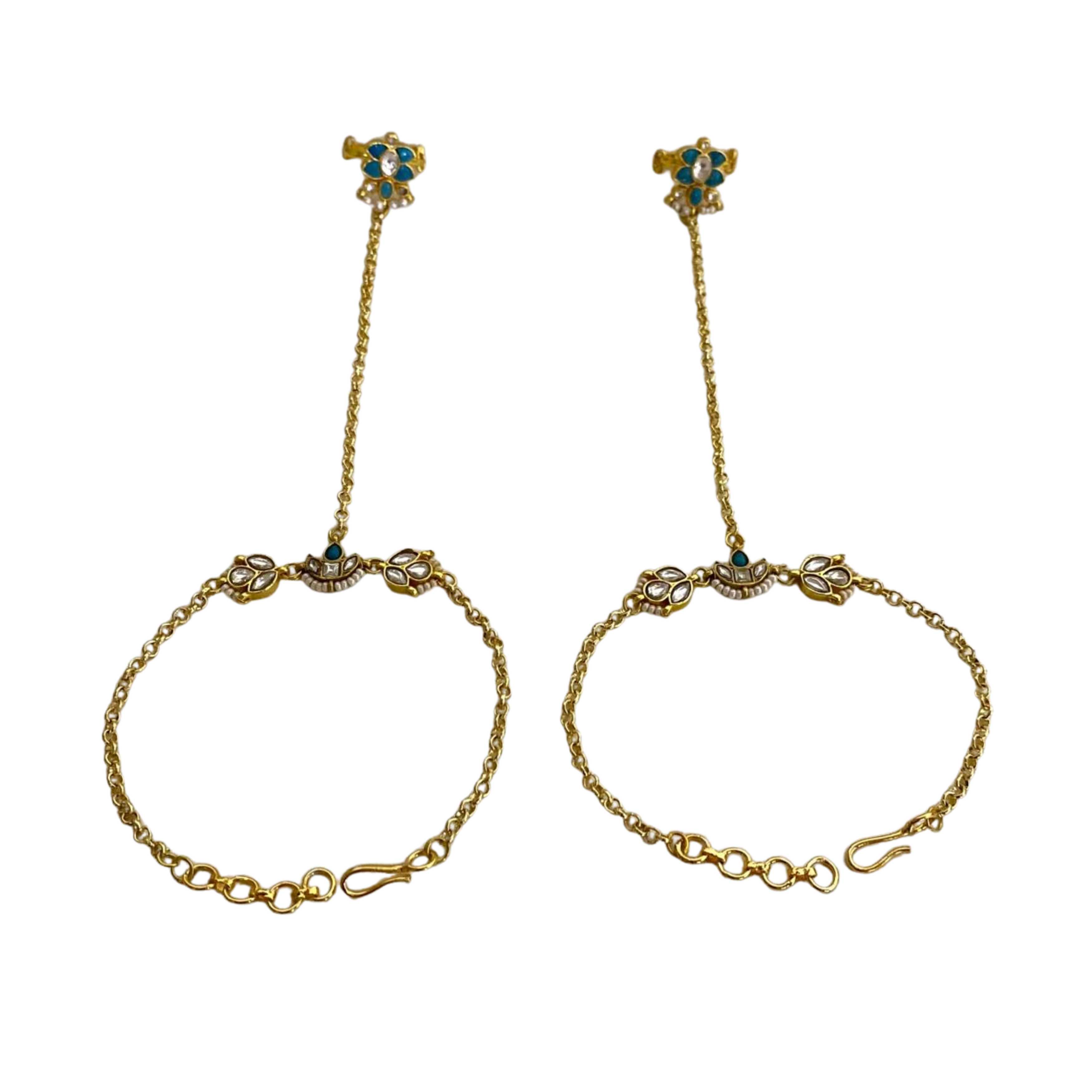 9rock The Luminous Bloom Hathphool Set - kundan Jewellery
