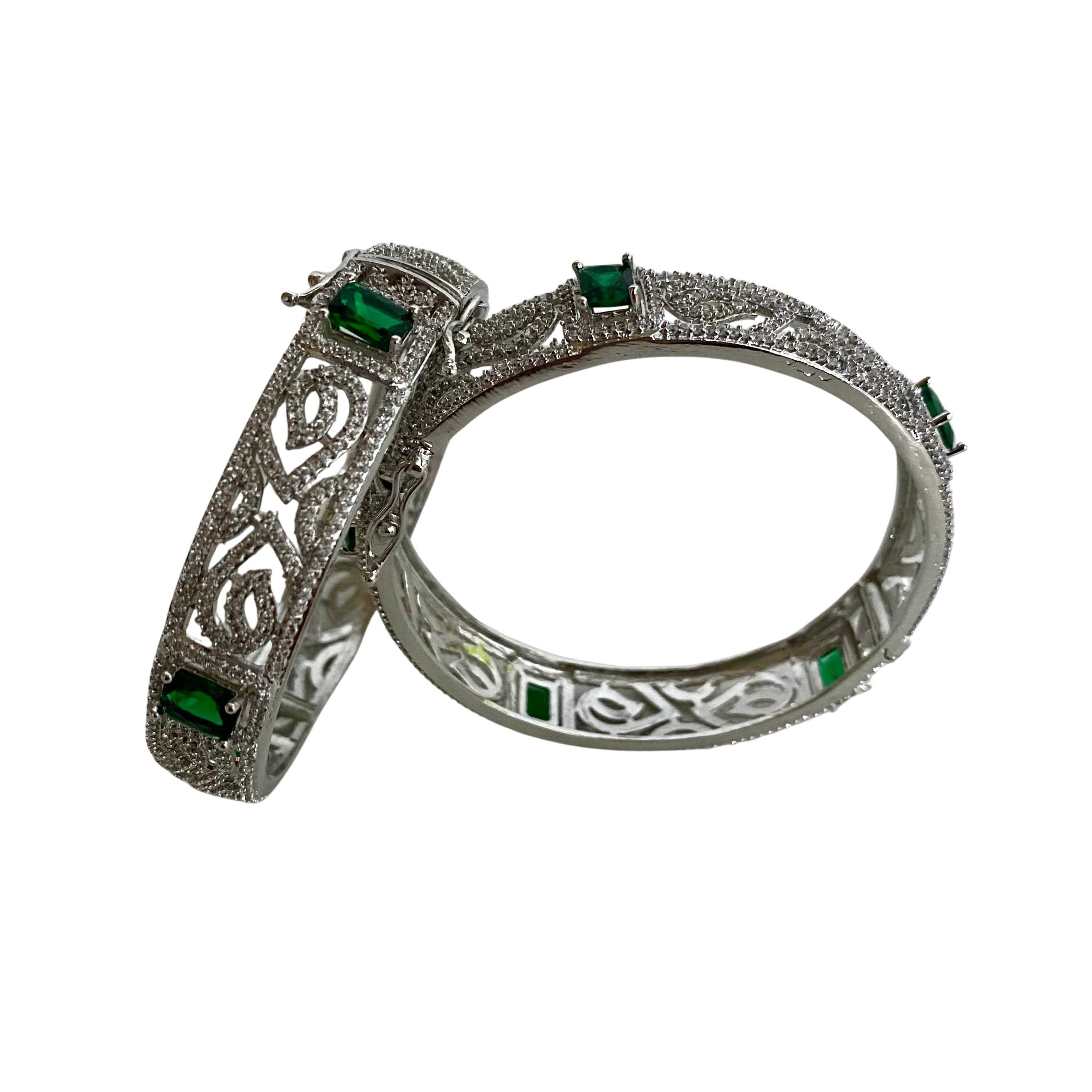 9rock Emerald Diamond Luxury Bangles - Diamond Jewellery