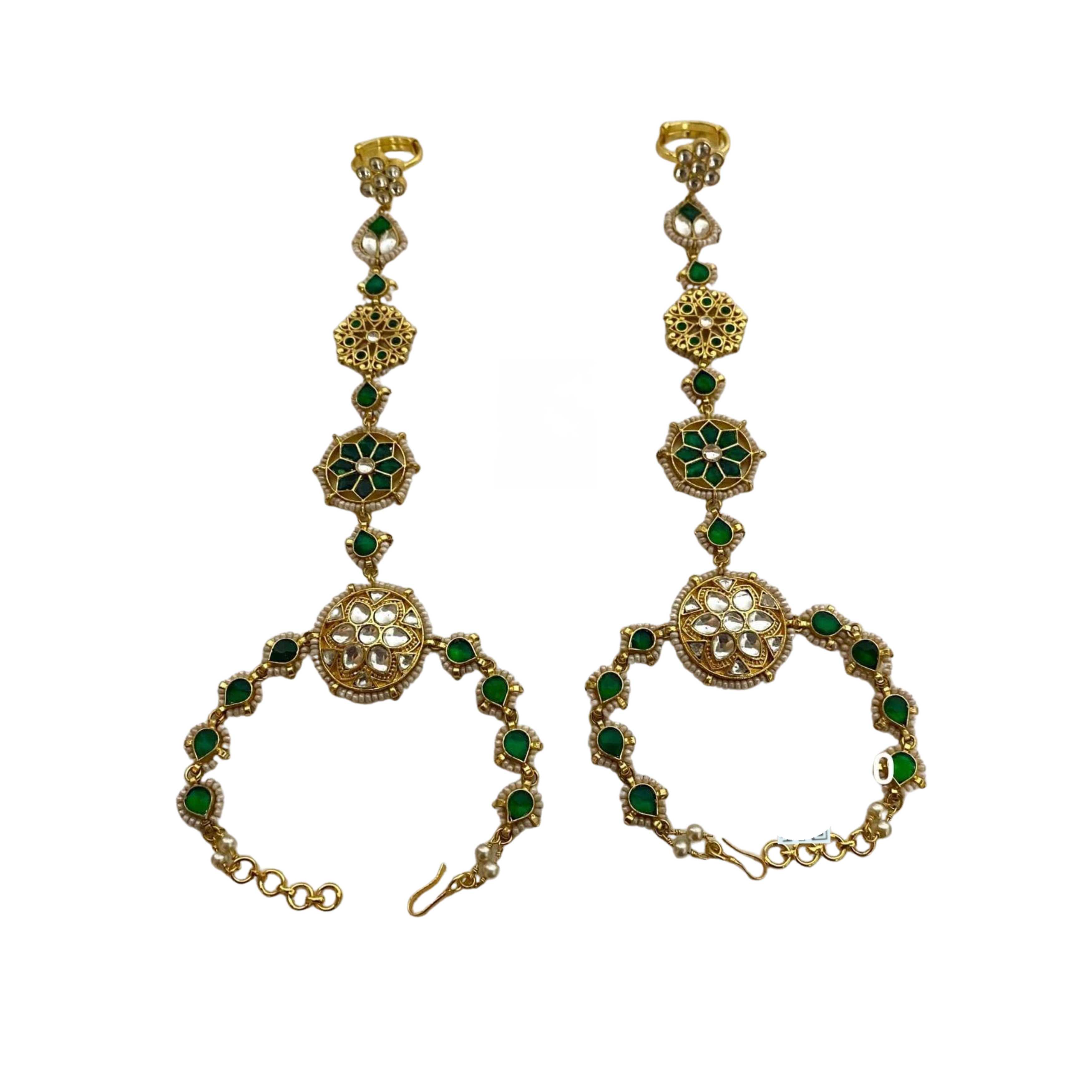 9rock The Emerald Kundan Hathphool - kundan Jewellery