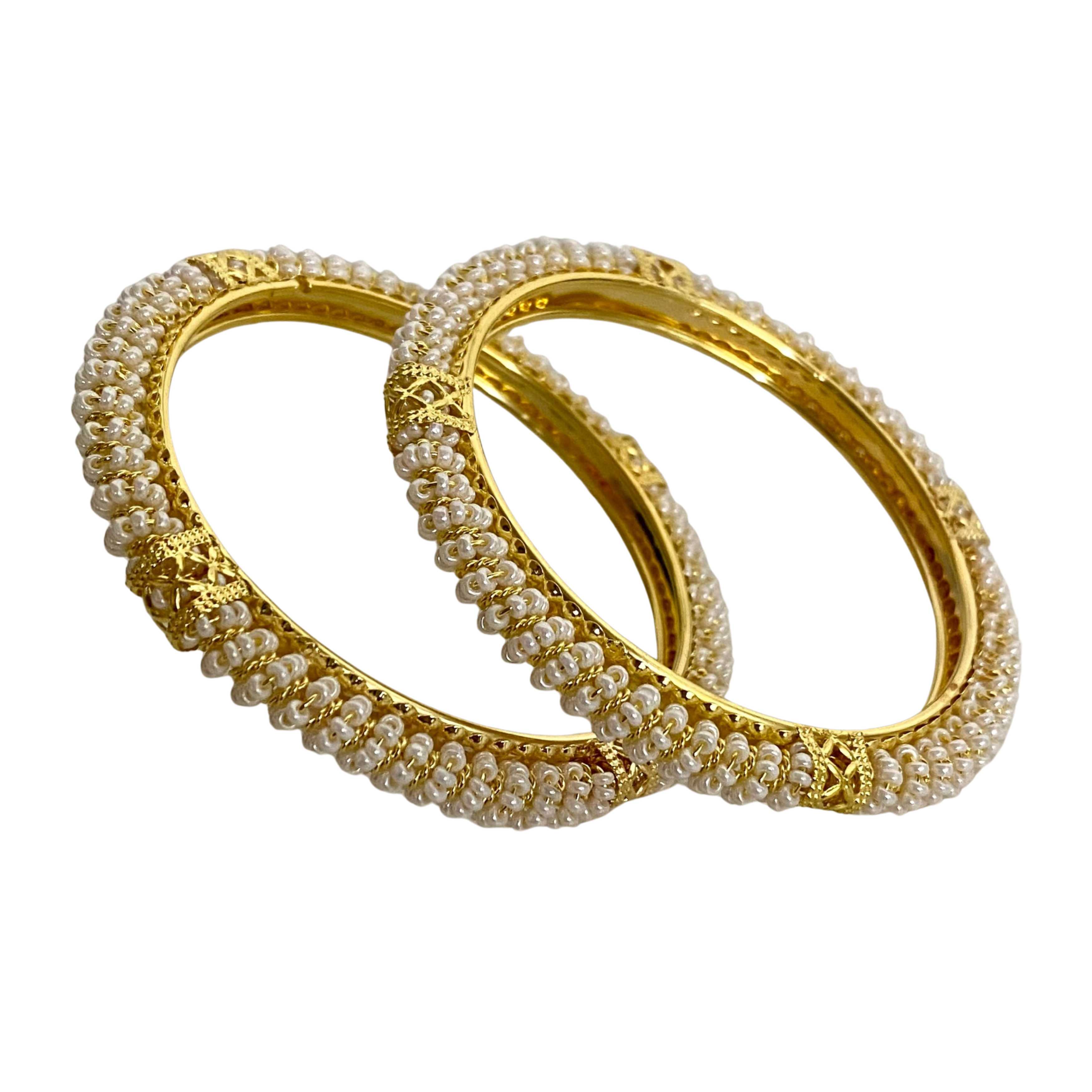 9rock The Pearl Bloom Kundan Bangles - kundan Jewellery